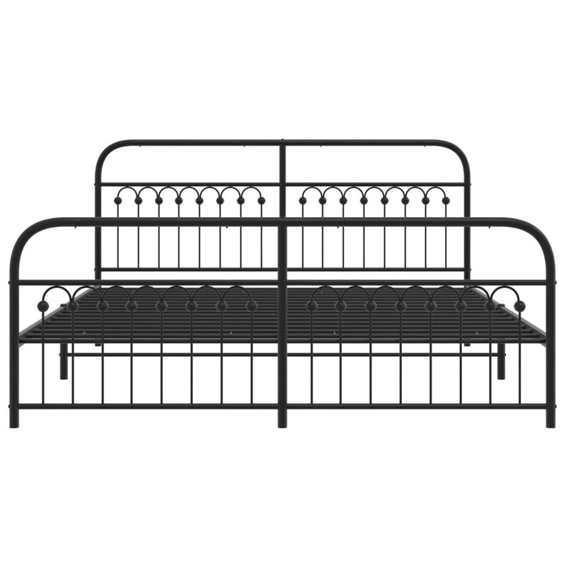 Casa si Gradina - Mobilier - Paturi si accesorii - Paturi - Cadru pat metalic cu tablii de cap/picioare, negru, 183x213 cm - Infinity.ro