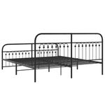 Casa si Gradina - Mobilier - Paturi si accesorii - Paturi - Cadru pat metalic cu tablii de cap/picioare, negru, 183x213 cm - Infinity.ro