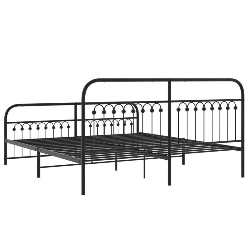 Casa si Gradina - Mobilier - Paturi si accesorii - Paturi - Cadru pat metalic cu tablii de cap/picioare, negru, 183x213 cm - Infinity.ro