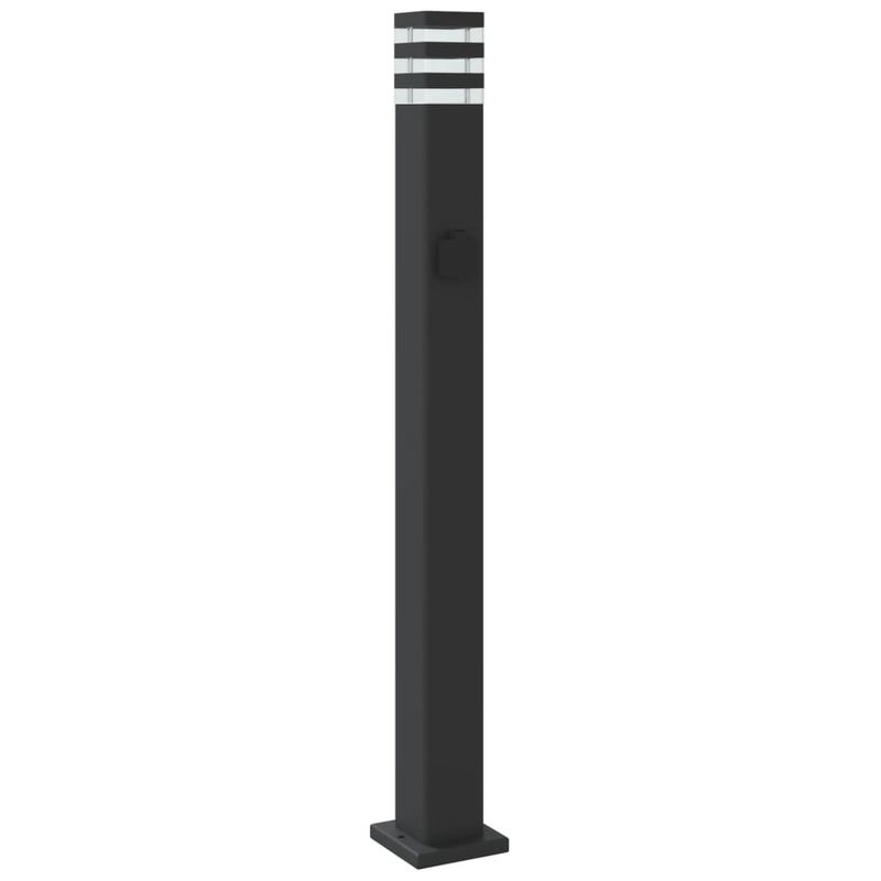 Casa si Gradina - Corpuri si surse de iluminat - Iluminat exterior - Felinare - Lampa exterioara de podea cu priza, negru, 110 cm, aluminiu - Infinity.ro