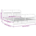 Casa si Gradina - Mobilier - Paturi si accesorii - Paturi - Cadru pat metalic cu tablii de cap/picioare, negru, 183x213 cm - Infinity.ro