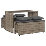 Casa si Gradina - Gradina si terasa - Mobilier exterior - Seturi mobila gradina - Set mobilier de gradina cu perne, 3 piese, gri, poliratan - Infinity.ro