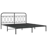 Casa si Gradina - Mobilier - Paturi si accesorii - Paturi - Cadru pat metalic cu tablii de cap/picioare, negru, 183x213 cm - Infinity.ro