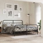 Casa si Gradina - Mobilier - Paturi si accesorii - Paturi - Cadru pat metalic cu tablii de cap/picioare, negru, 183x213 cm - Infinity.ro
