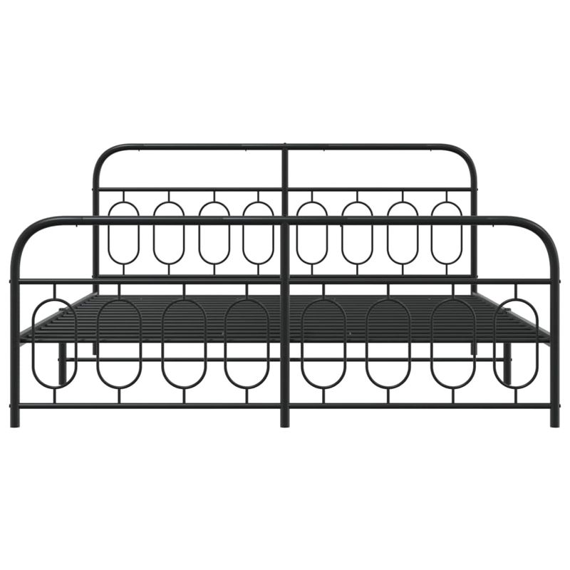 Casa si Gradina - Mobilier - Paturi si accesorii - Paturi - Cadru pat metalic cu tablii de cap/picioare, negru, 183x213 cm - Infinity.ro