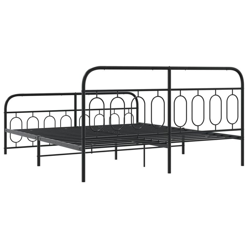 Casa si Gradina - Mobilier - Paturi si accesorii - Paturi - Cadru pat metalic cu tablii de cap/picioare, negru, 183x213 cm - Infinity.ro