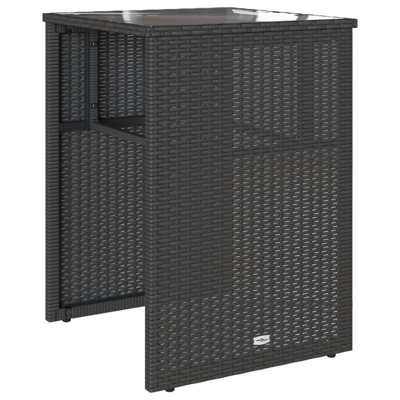 Casa si Gradina - Gradina si terasa - Mobilier exterior - Seturi mobila gradina - Set bistro cu perne, 3 piese, negru, poliratan - Infinity.ro