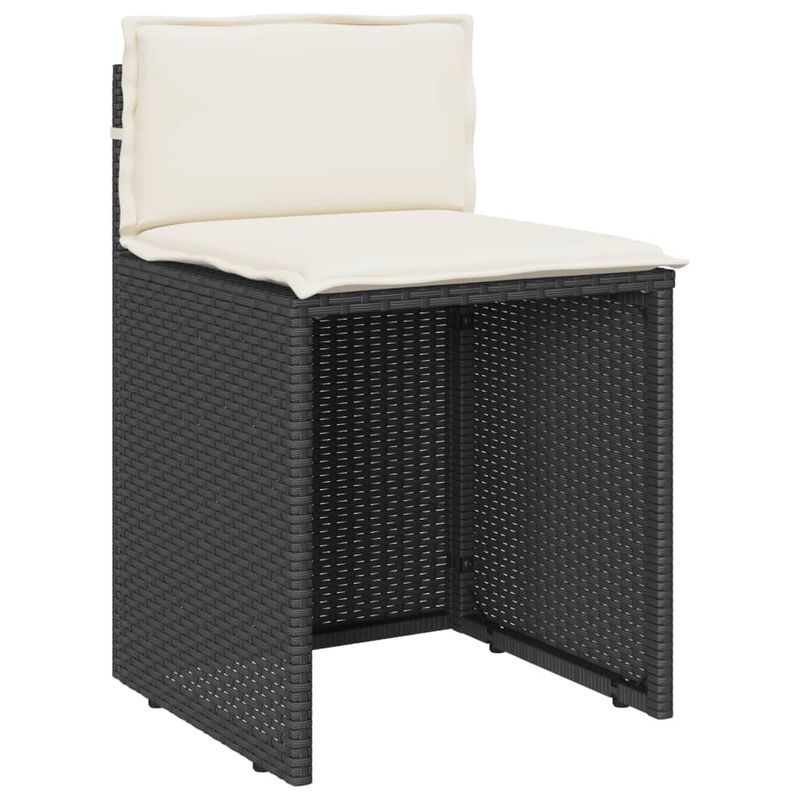 Casa si Gradina - Gradina si terasa - Mobilier exterior - Seturi mobila gradina - Set bistro cu perne, 3 piese, negru, poliratan - Infinity.ro