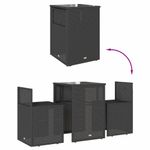 Casa si Gradina - Gradina si terasa - Mobilier exterior - Seturi mobila gradina - Set bistro cu perne, 3 piese, negru, poliratan - Infinity.ro