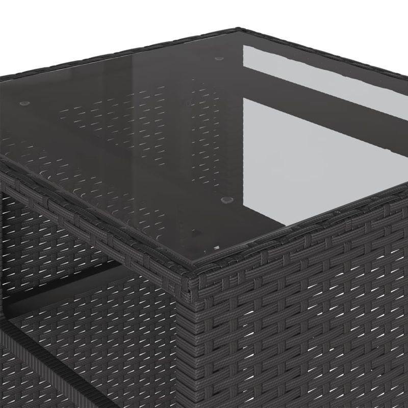 Casa si Gradina - Gradina si terasa - Mobilier exterior - Seturi mobila gradina - Set bistro cu perne, 3 piese, negru, poliratan - Infinity.ro