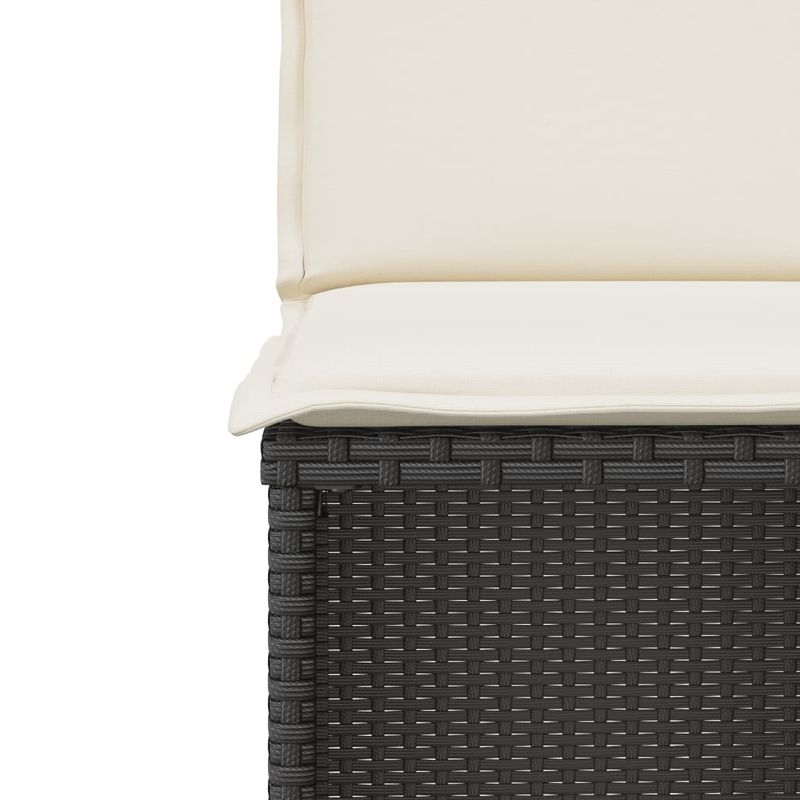 Casa si Gradina - Gradina si terasa - Mobilier exterior - Seturi mobila gradina - Set bistro cu perne, 3 piese, negru, poliratan - Infinity.ro