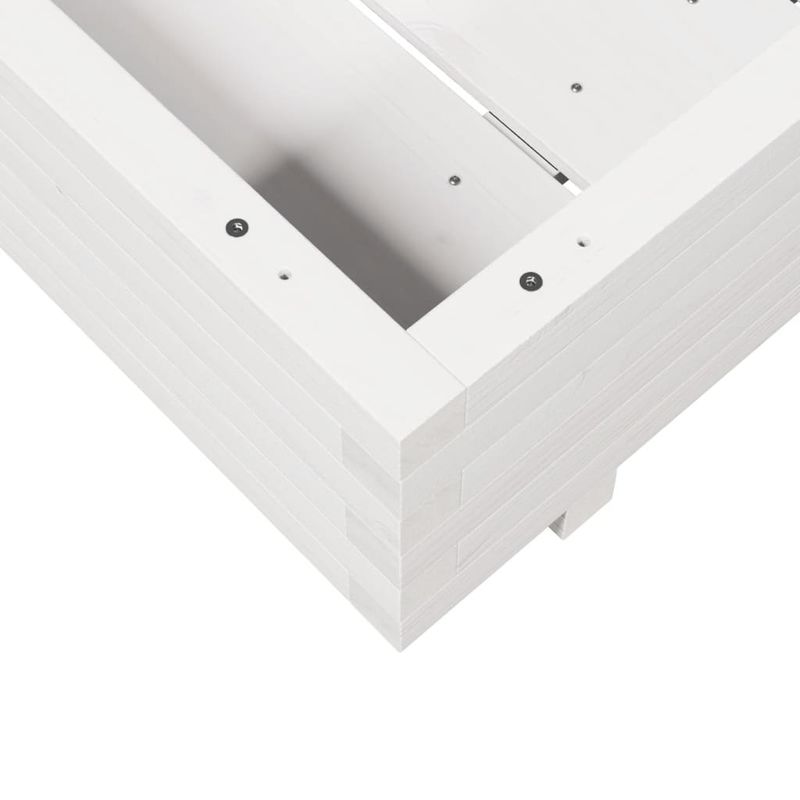 Casa si Gradina - Gradinarit si plante - Plante si ghivece - Ghivece si suporturi - Jardiniera de gradina, alb, 70x70x26,5 cm, lemn masiv de pin - Infinity.ro