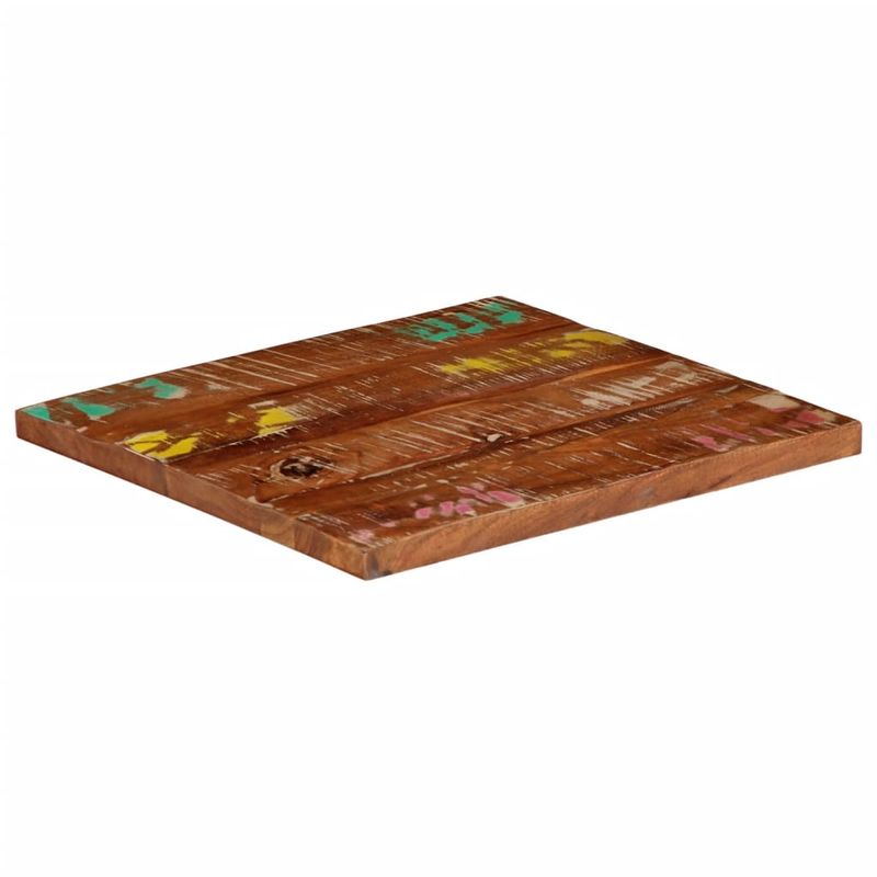 Casa si Gradina - Mobilier - Feronerie si accesorii mobila - Blat de masa patrata, 40x40x2,5 cm, lemn masiv reciclat (multicolor) - Infinity.ro