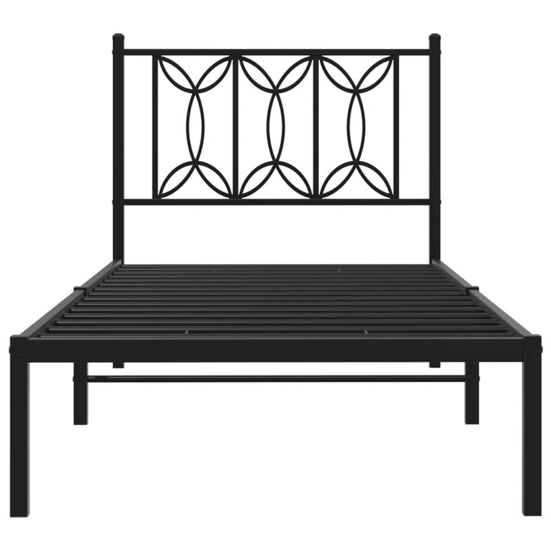 Casa si Gradina - Mobilier - Paturi si accesorii - Paturi - Cadru de pat metalic cu tablie, negru, 80x200 cm - Infinity.ro