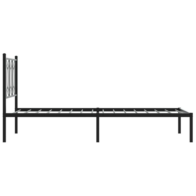 Casa si Gradina - Mobilier - Paturi si accesorii - Paturi - Cadru de pat metalic cu tablie, negru, 80x200 cm - Infinity.ro