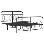 Casa si Gradina - Mobilier - Paturi si accesorii - Paturi - Cadru pat metalic cu tablie de cap/picioare, negru, 140x190 cm - Infinity.ro