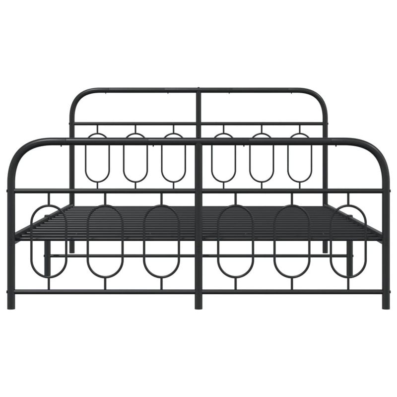 Casa si Gradina - Mobilier - Paturi si accesorii - Paturi - Cadru pat metalic cu tablie de cap/picioare, negru, 140x190 cm - Infinity.ro