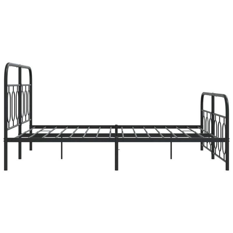 Casa si Gradina - Mobilier - Paturi si accesorii - Paturi - Cadru pat metalic cu tablie de cap/picioare, negru, 140x190 cm - Infinity.ro