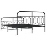Casa si Gradina - Mobilier - Paturi si accesorii - Paturi - Cadru pat metalic cu tablie de cap/picioare, negru, 140x190 cm - Infinity.ro