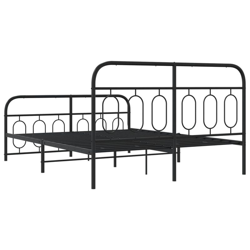 Casa si Gradina - Mobilier - Paturi si accesorii - Paturi - Cadru pat metalic cu tablie de cap/picioare, negru, 140x190 cm - Infinity.ro