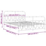 Casa si Gradina - Mobilier - Paturi si accesorii - Paturi - Cadru pat metalic cu tablie de cap/picioare, negru, 140x190 cm - Infinity.ro
