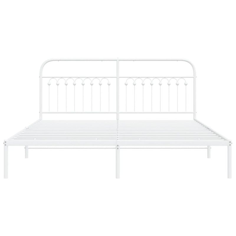 Casa si Gradina - Mobilier - Paturi si accesorii - Paturi - Cadru de pat metalic cu tablie, alb, 183x213 cm - Infinity.ro