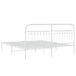 Casa si Gradina - Mobilier - Paturi si accesorii - Paturi - Cadru de pat metalic cu tablie, alb, 183x213 cm - Infinity.ro