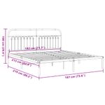 Casa si Gradina - Mobilier - Paturi si accesorii - Paturi - Cadru de pat metalic cu tablie, alb, 183x213 cm - Infinity.ro