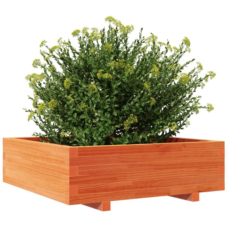 Casa si Gradina - Gradinarit si plante - Plante si ghivece - Ghivece si suporturi - Jardiniera gradina, maro ceruit, 80x80x26,5 cm, lemn masiv pin - Infinity.ro