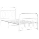 Casa si Gradina - Mobilier - Paturi si accesorii - Paturi - Cadru de pat metalic cu tablie de cap/picioare, alb, 90x200 cm - Infinity.ro