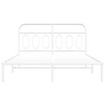 Casa si Gradina - Mobilier - Paturi si accesorii - Paturi - Cadru de pat metalic cu tablie, alb, 150x200 cm - Infinity.ro