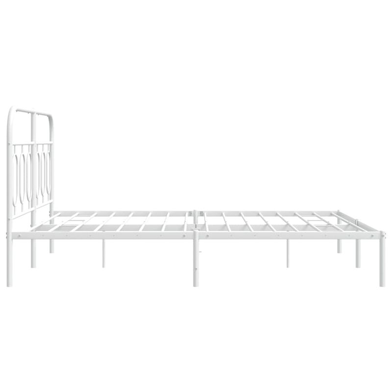 Casa si Gradina - Mobilier - Paturi si accesorii - Paturi - Cadru de pat metalic cu tablie, alb, 150x200 cm - Infinity.ro