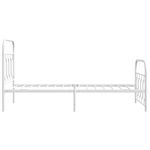 Casa si Gradina - Mobilier - Paturi si accesorii - Paturi - Cadru de pat metalic cu tablie de cap/picioare, alb, 90x200 cm - Infinity.ro