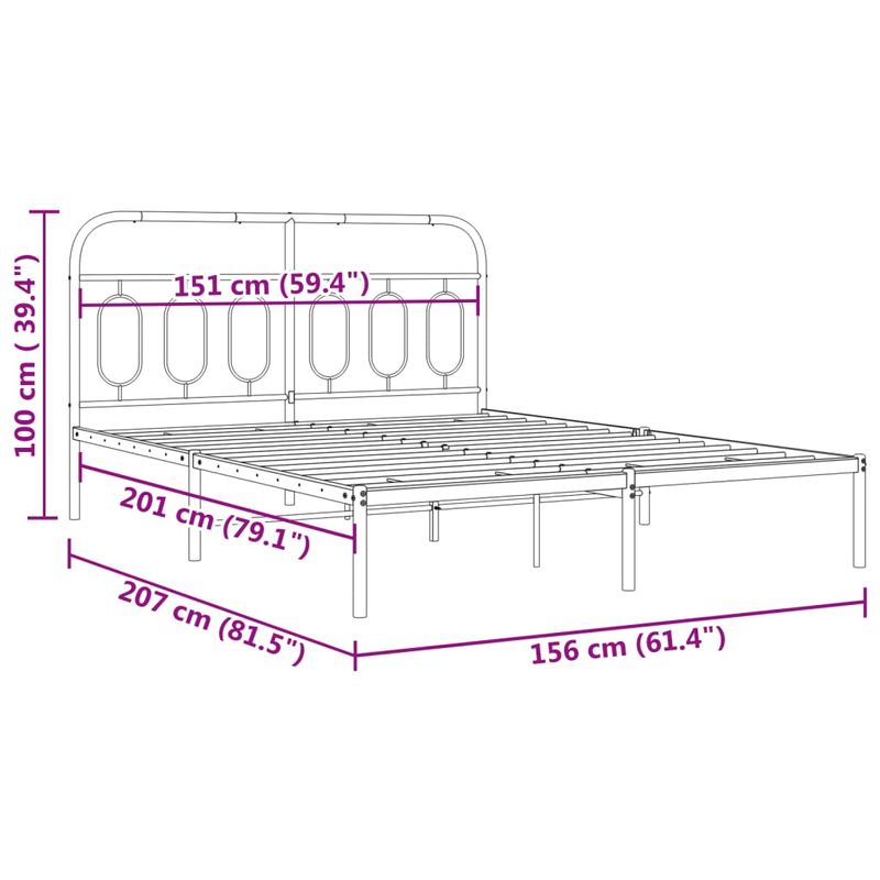 Casa si Gradina - Mobilier - Paturi si accesorii - Paturi - Cadru de pat metalic cu tablie, alb, 150x200 cm - Infinity.ro