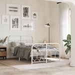 Casa si Gradina - Mobilier - Paturi si accesorii - Paturi - Cadru de pat metalic cu tablie, alb, 120x200 cm - Infinity.ro
