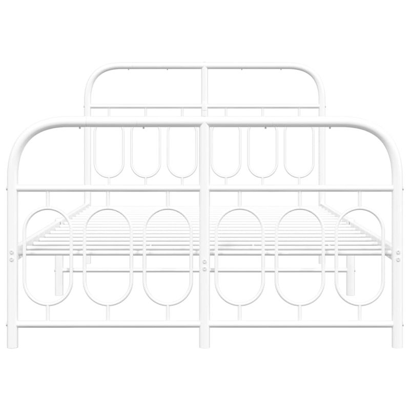 Casa si Gradina - Mobilier - Paturi si accesorii - Paturi - Cadru de pat metalic cu tablie, alb, 120x200 cm - Infinity.ro