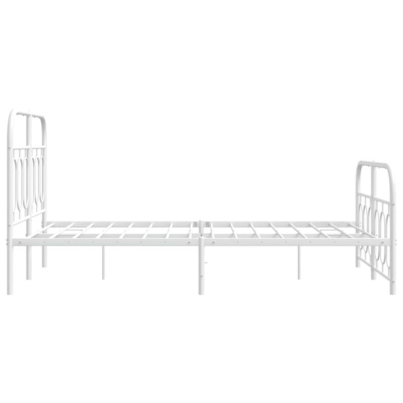 Casa si Gradina - Mobilier - Paturi si accesorii - Paturi - Cadru de pat metalic cu tablie, alb, 120x200 cm - Infinity.ro