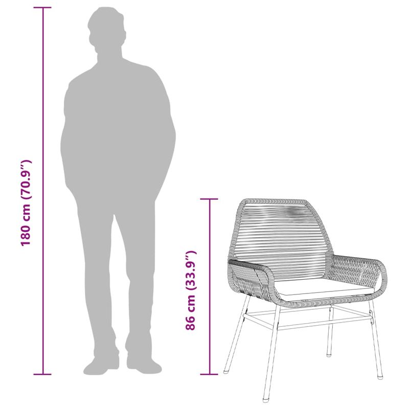 Casa si Gradina - Gradina si terasa - Mobilier exterior - Scaune si sezlonguri gradina - Scaune de gradina cu perne, 2 buc., maro, poliratan - Infinity.ro