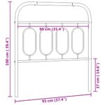 Casa si Gradina - Mobilier - Paturi si accesorii - Accesorii paturi - Tablie de pat metalica, alb, 90 cm - Infinity.ro