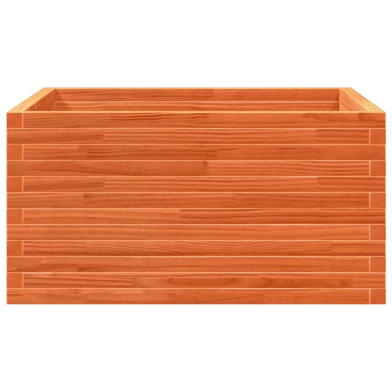 Casa si Gradina - Gradinarit si plante - Plante si ghivece - Ghivece si suporturi - Jardiniera de gradina, maro ceruit, 90x90x46 cm, lemn masiv pin - Infinity.ro