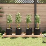 Casa si Gradina - Gradinarit si plante - Plante si ghivece - Ghivece si suporturi - Suport pentru rosii cu saci de plante 4 buc., 116 cm otel si PP - Infinity.ro