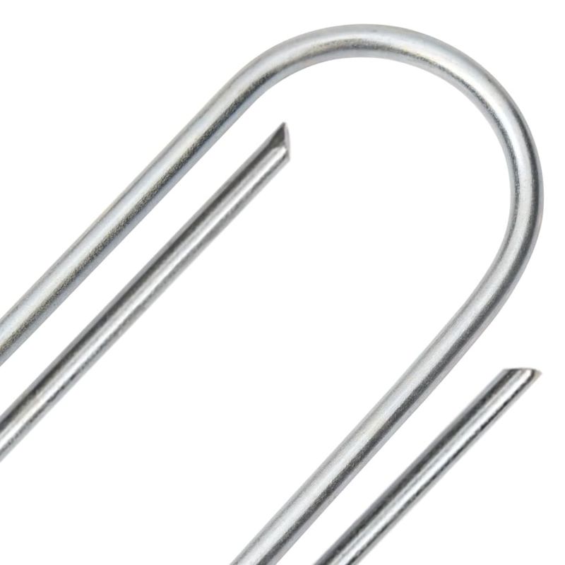 Sport si Outdoor - Camping - Accesorii corturi - Tarusi de pamant in forma de U, 50 buc. 15x3,5cm otel galvanizat, mărime 15x3,5 cm (rotund) - Infinity.ro