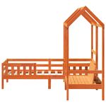 Casa si Gradina - Mobilier - Paturi si accesorii - Paturi - Set pat banca cu acoperis maro ceruit 90x190 cm lemn masiv pin - Infinity.ro
