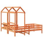Casa si Gradina - Mobilier - Paturi si accesorii - Paturi - Set pat banca cu acoperis maro ceruit 90x190 cm lemn masiv pin - Infinity.ro