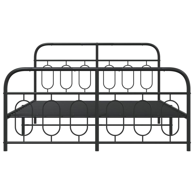 Casa si Gradina - Mobilier - Paturi si accesorii - Paturi - Cadru pat metalic cu tablie de cap/picioare, negru, 150x200 cm - Infinity.ro