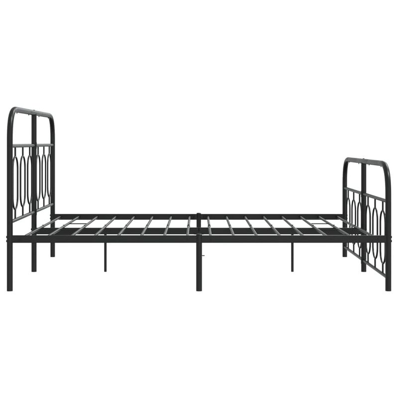 Casa si Gradina - Mobilier - Paturi si accesorii - Paturi - Cadru pat metalic cu tablie de cap/picioare, negru, 150x200 cm - Infinity.ro