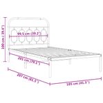 Casa si Gradina - Mobilier - Paturi si accesorii - Paturi - Cadru de pat din metal cu tablie, alb, 100x200 cm - Infinity.ro