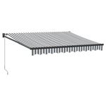 Casa si Gradina - Gradina si terasa - Umbrele si pavilioane - Umbrele - Copertina retractabila antracit/alb, 3x2,5 m, textil/aluminiu - Infinity.ro