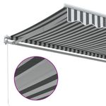 Casa si Gradina - Gradina si terasa - Umbrele si pavilioane - Pavilioane - Copertina retractabila manual, antracit/alb, 500x300 cm - Infinity.ro