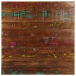 Casa si Gradina - Mobilier - Feronerie si accesorii mobila - Blat de masa patrat, 70x70x2,5 cm, lemn masiv reciclat (multicolor) - Infinity.ro